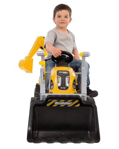 Детски трактор с педали Smoby - Builder Max, с ремарке и товарач - 2