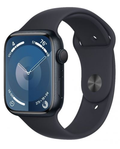 Смарт часовник Apple - Watch S9, 45mm, 1.9'', S/M, Midnight Sport - 2