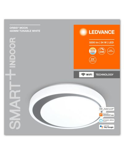 Смарт плафон Ledvance - SMART+, Moon 480, dimmer, бял/сив - 2