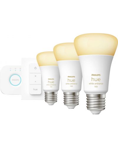 Смарт крушки Philips - HUE Get Started, 8W, E27, A60, 3 бpоя, dimmer - 2