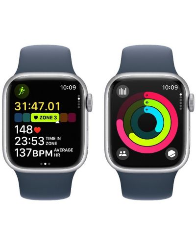 Смарт часовник Apple - Watch S9, 41mm, 1.69'', S/M, Storm Blue Sport - 4