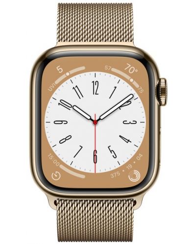 Смарт часовник Apple - Watch S8, Cellular, 41mm, Gold/Milanese Loop - 2