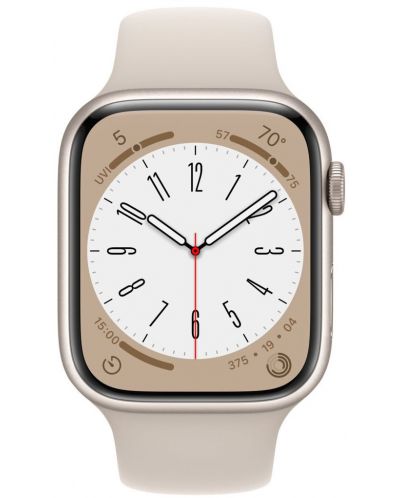 Смарт часовник Apple - Watch S8, 45mm, Starlight - 2
