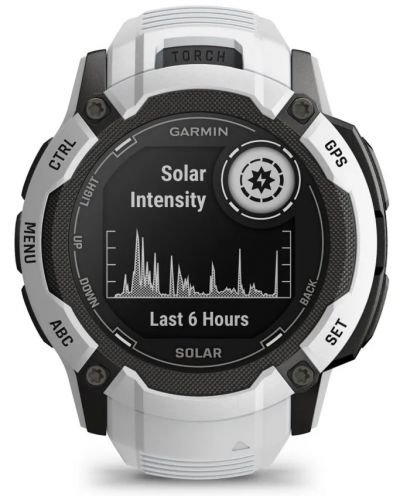 Смарт часовник Garmin - Instinct 2X Solar, 50mm, 1.1'', бял - 1