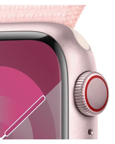 Смарт часовник Apple - Watch S9, Cellular, 45mm, Light Pink Sport Loop - 3