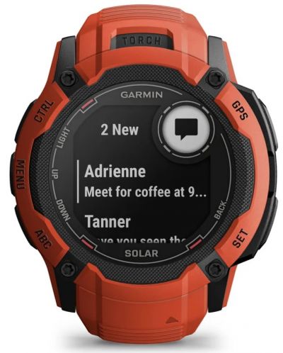 Смарт часовник Garmin - Instinct 2X Solar, 50mm, 1.1'', червен - 3