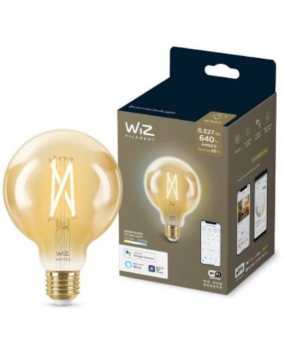 Смарт крушка WiZ - LED, 6.7W, G95, E27, бежова - 2
