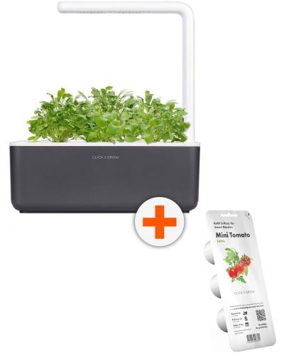 Смарт саксия Click and Grow - Smart Garden 3, 8W + 3 пълнителя Мини домати - 1