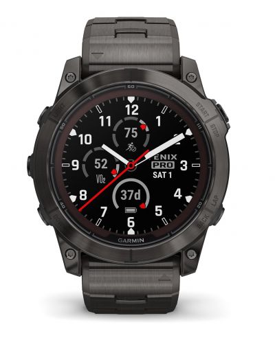 Смарт часовник Garmin - fēnix 7X Pro Sapphire Solar, 51mm, 1.4'', Titanium, черен - 1