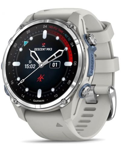 Смарт часовник Garmin - Descent MK3, 43 mm, 1.2'', Steel Grey - 1