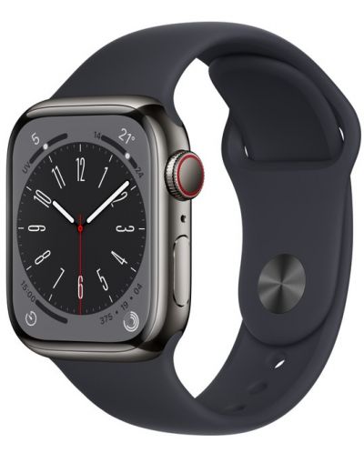 Смарт часовник Apple - Watch S8, Cellular, 41mm, Graphite/Midnight - 1