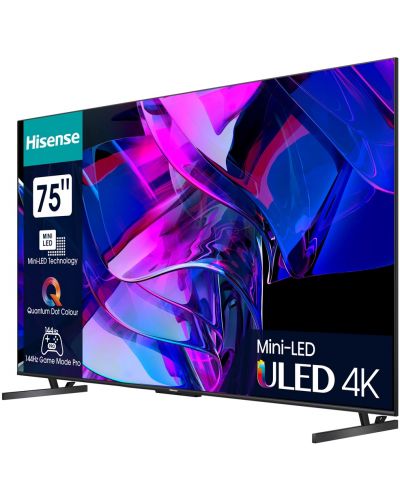 Смарт телевизор Hisense - 75U7KQ, 75'', ULED, 4K, черен - 3