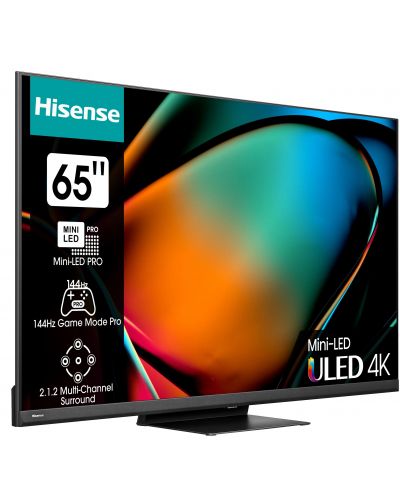 Смарт телевизор Hisense - 65U8KQ, 65'', ULED, 4К, черен - 2
