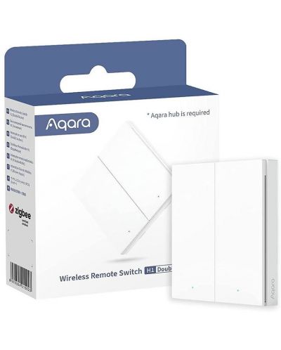 Безжичен смарт ключ Aqara - Remote Switch H1, double rocker, бял - 2