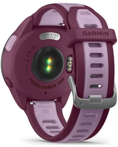 Смарт часовник Garmin - Forerruner 165 music, 30.4 mm, 1.2'', лилав - 4