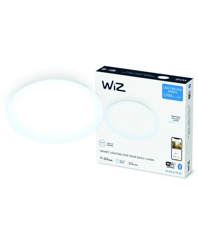 Смарт плафон WiZ - Adria, 17W, 1600Lm, dimmer, бял - 2