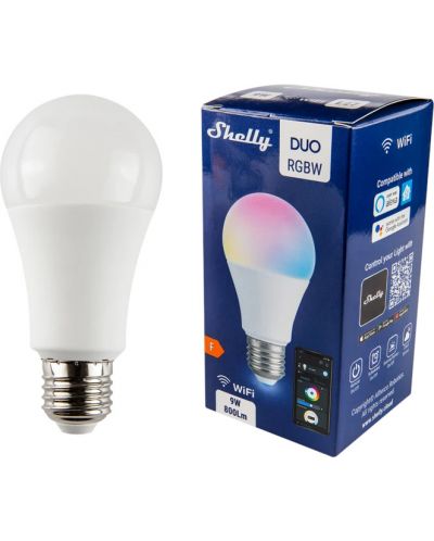 Смарт крушка Shelly - Duo RGBW, LED, 9W, E27, A60, dimmer - 2
