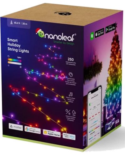 Смарт лампички за украса Nanoleaf - Holiday String Lights, стартов пакет, 20 m - 6