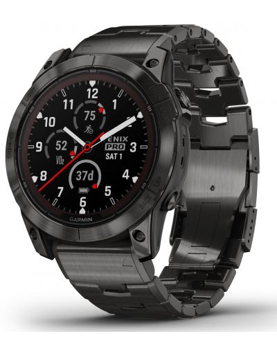 Смарт часовник Garmin - fēnix 7X Pro Sapphire Solar, 51mm, 1.4'', Titanium, черен - 3