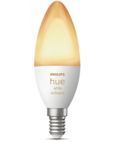 Смарт крушка Philips - Hue, 5.2W, E14, B39, dimmer - 2