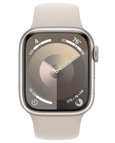 Смарт часовник Apple - Watch S9, 41mm, 1.69'', M/L, Starlight Sport - 1