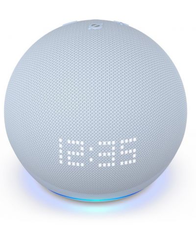 Смарт колона Amazon - Echo Dot 5, с часовник, синя - 4