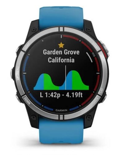 Смарт часовник Garmin - Quatix 7, 47mm, 1.3", черен/син - 1