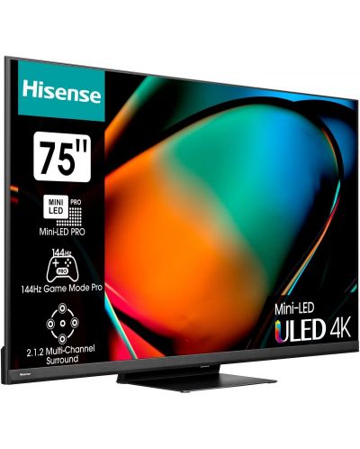 Смарт телевизор Hisense - U8KQ, 75'', UHD, ULED, черен - 2