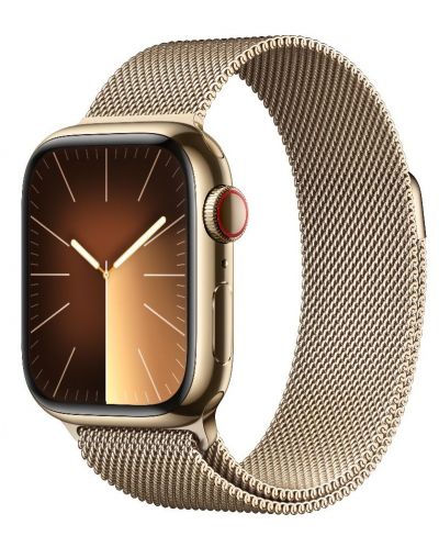 Смарт часовник Apple - Watch S9, Cellular, 41mm, Gold Milanese Loop - 1