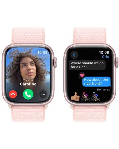 Смарт часовник Apple - Watch S9, 45mm, 1.9'', Light Pink Sport Loop - 4