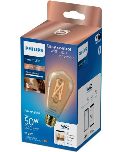 Смарт крушка Philips - Vintage, LED, 7W, E27, ST64, dimmer - 2