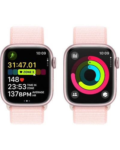 Смарт часовник Apple - Watch S9, 41mm, 1.69'', Light Pink Sport Loop - 5