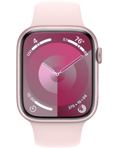 Смарт часовник Apple - Watch S9, 45mm, 1.9'', M/L, Light Pink Sport - 1