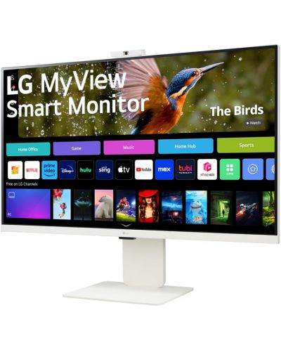 Смарт монитор LG - 32SR85U-W, 31.5'', 4K, UHD, 60Hz, 5ms, бял - 3