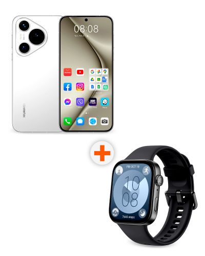 Смартфон Huawei - Pura 70, 6.6'', 12GB/256GB, бял + Watch Fit 3, 1.82'', Midnight Black - 1