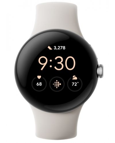 Смарт часовник Google - Pixel Watch, 41mm, 1.4'', Wi-Fi, Silver/White - 1