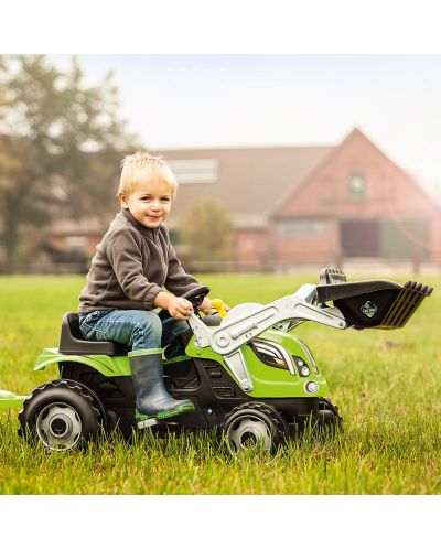 Детски трактор с педали Smoby - Farmer XL, с ремарке и товарач - 3