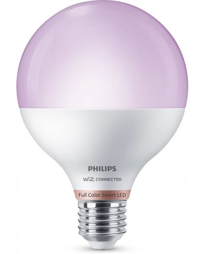 Смарт крушка Philips - Frosted, 11W LED, E27, G95, RGB, dimmer - 1