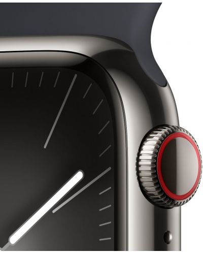 Смарт часовник Apple - Watch S9, Cellular, 45mm, Stainless Steel, S/M, Midnight - 3