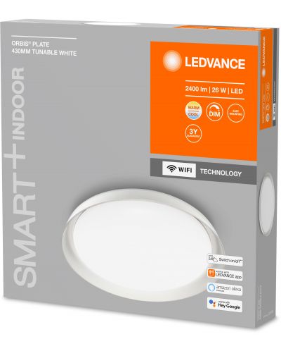 Смарт плафон Ledvance - SMART+, Plate, 430, dimmer, бял - 2
