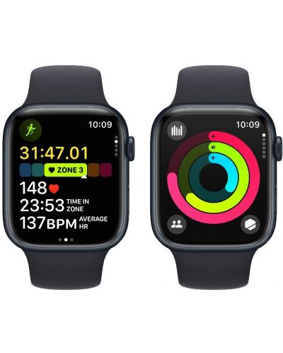 Смарт часовник Apple - Watch S9, 45mm, 1.9'', M/L, Midnight Sport - 5