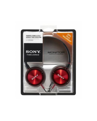 Слушалки Sony MDR-ZX300 - червени - 2