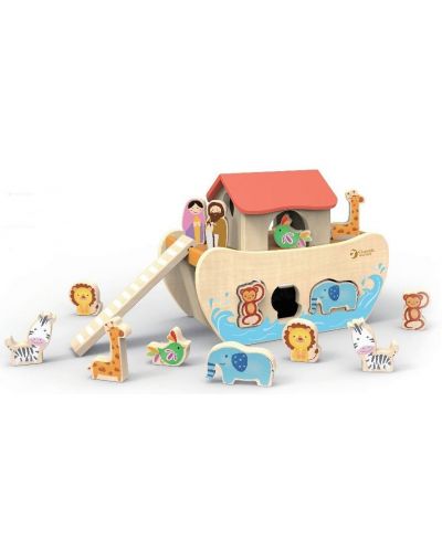 Детска дървена играчка – сортер Classic World – Ноев ковчег - 1