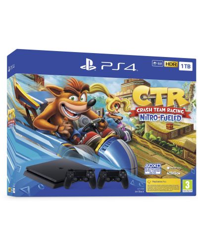 PlayStation 4 Slim 1TB + Crash Team Racing Nitro-Fueled & DualShock 4 - 1