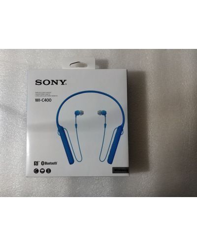 Слушалки с микрофон Sony WI-C400 - сини (разопакован) - 3