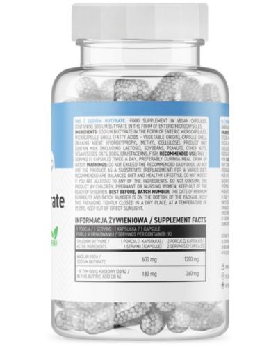 Sodium butyrate, 600 mg, 90 капсули, OstroVit - 2