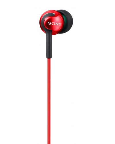 Слушалки с микрофон Sony MDR-EX110AP - червени - 3