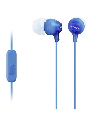 Слушалки с микрофон Sony MDR-EX15AP - сини - 1