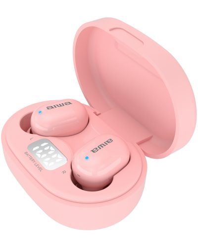 Спортни слушалки с микрофон Aiwa - EBTW-150PK, TWS, розови - 3