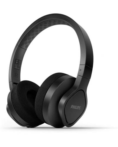 Спортни безжични слушалки Philips - TAA4216BK/00, черни - 1